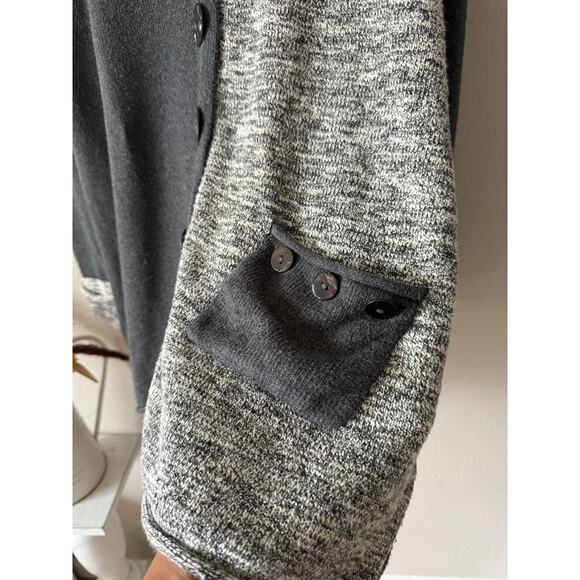 PURE Knits Handknit Lagenlook Artsy Long Sweater Cardigan Pearl Big Buttons Sz L - Picture 7 of 13